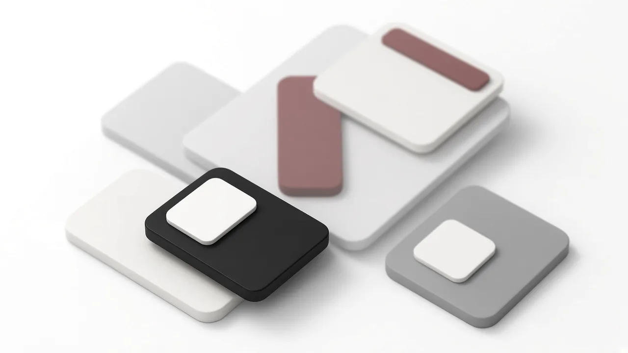 Cover for “What Belongs in an MVP Software Release”: 3D illustration of a small polished product block in front of larger unfinished blocks on a white background